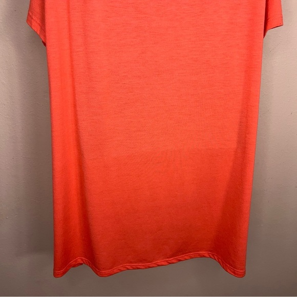 0x Terra And Sky Coral Orange Cold Shoulder Top Short Sleeve Stretch Lightweight - Picture 10 of 11